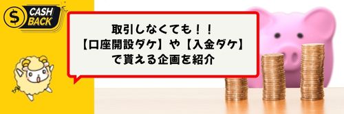 FX取引会社キャッシュバック企画6件
