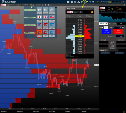 ヒロセ通商[LION FX]のLIONBasicの価格帯別ポジション情報