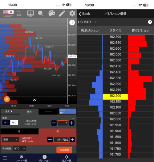 ヒロセ通商[LION FX]ポジション情報画面
