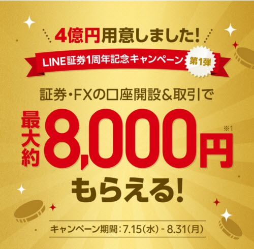 LINE証券1周年記念キャンペーン